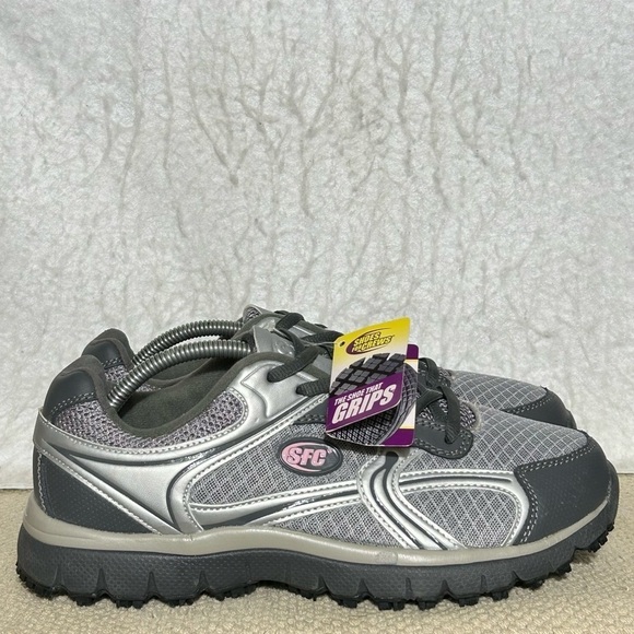 Shoes For Crews Shoes - Shoes For Crews Womens Grey Silver Grip Soles Work Sneakers Shoes SZ US 8.5 NWT